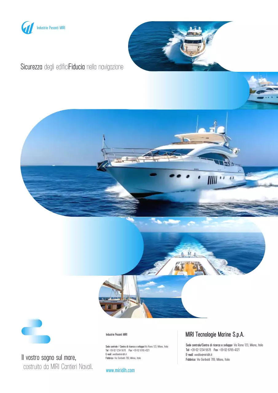 Pubblicità dell'industria marina moderna blu