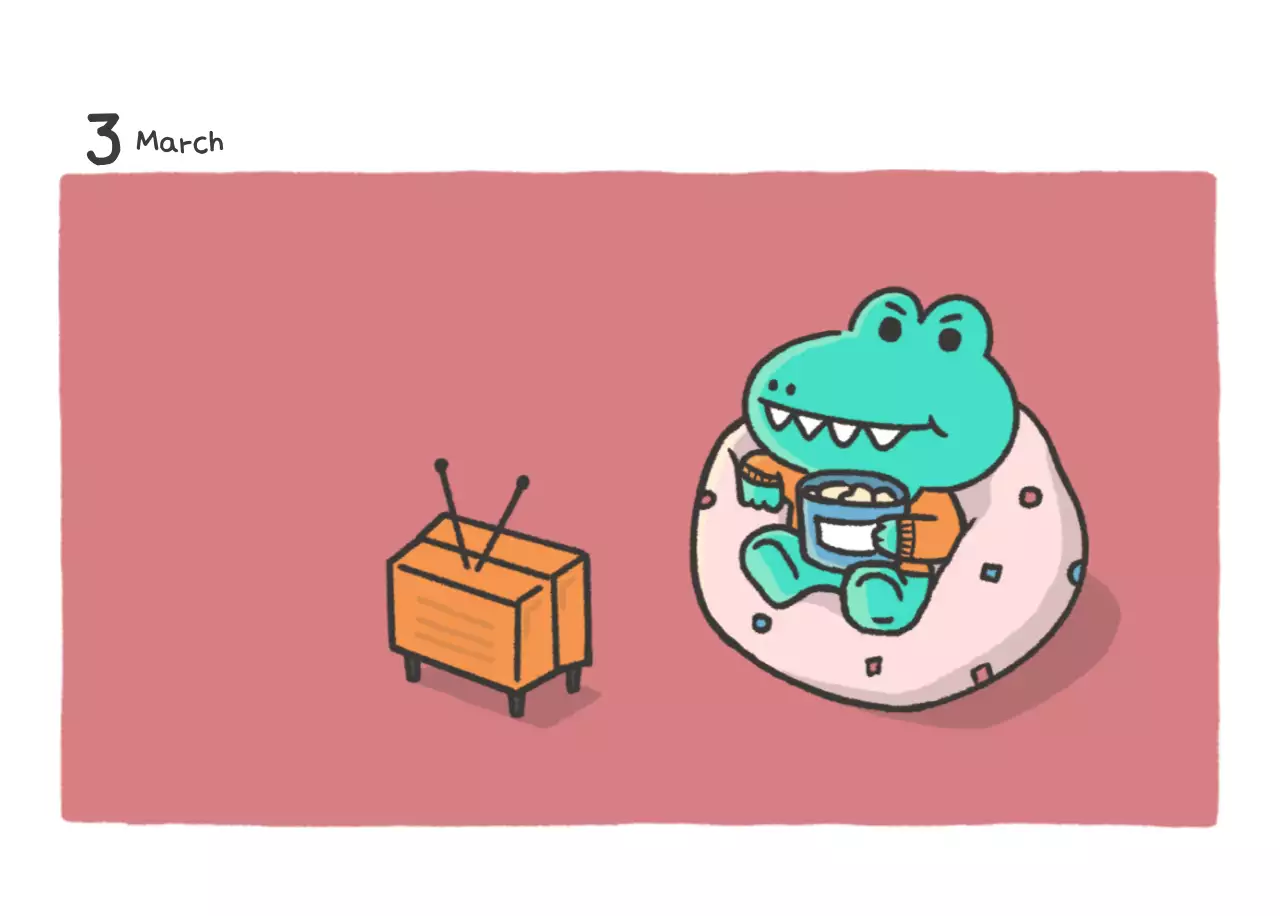 귀여운 아고 일러스트 컨셉의 캘린더