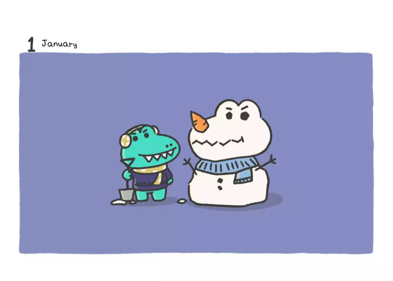 귀여운 아고 일러스트 컨셉의 캘린더