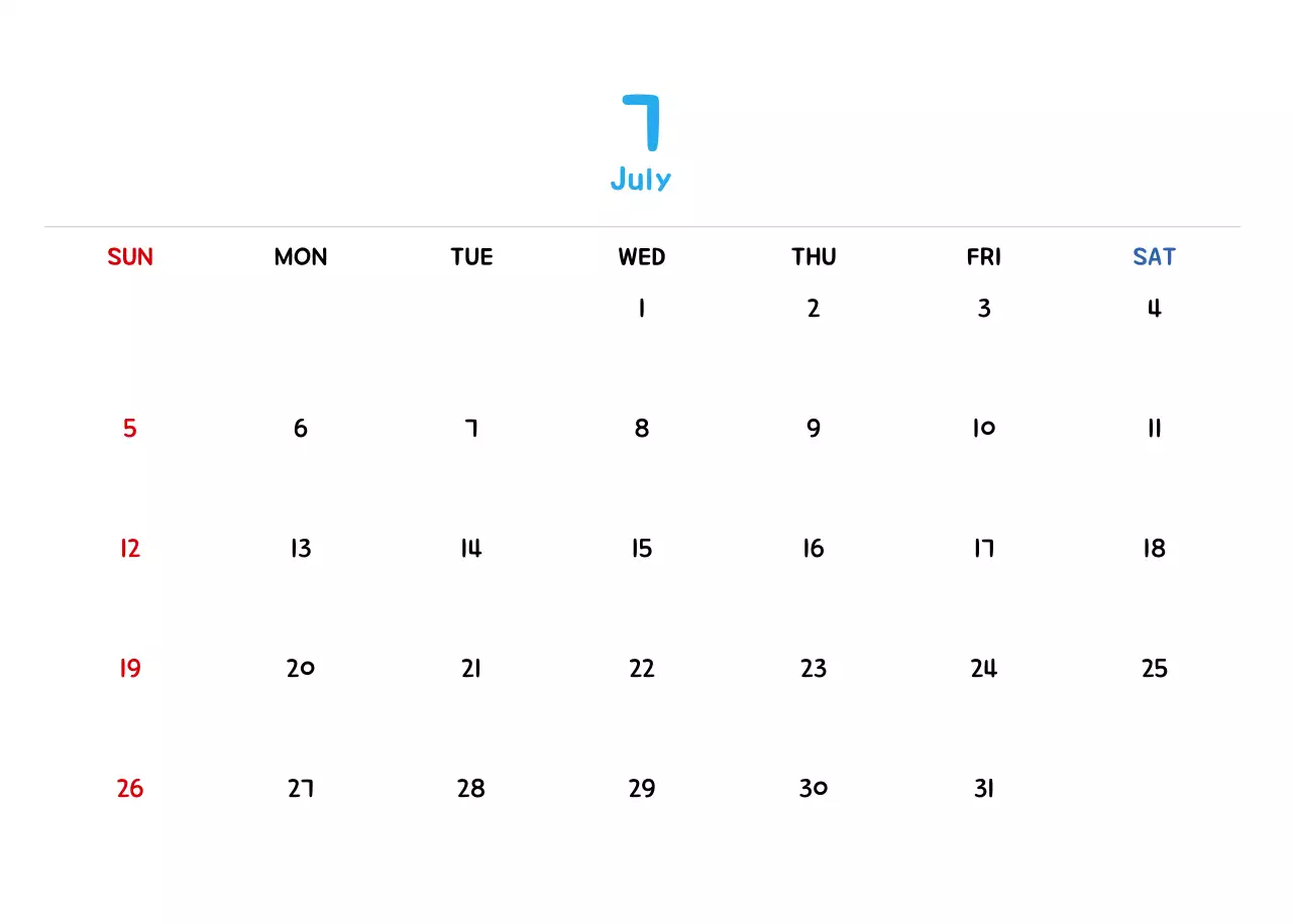 귀여운 일러스트의 신년 달력