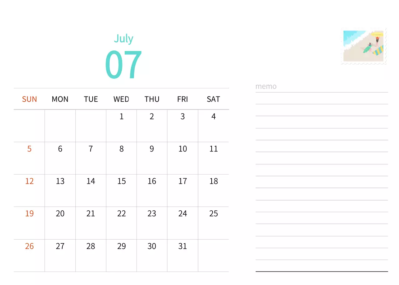 따뜻한 컨셉의 우표 일러스트