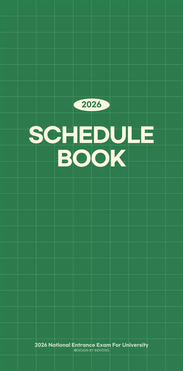 초록색과 연노랑색의 수능 디데이 메모장 컨셉 벽걸이 달력