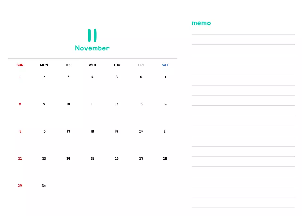 귀여운 일러스트의 신년 달력