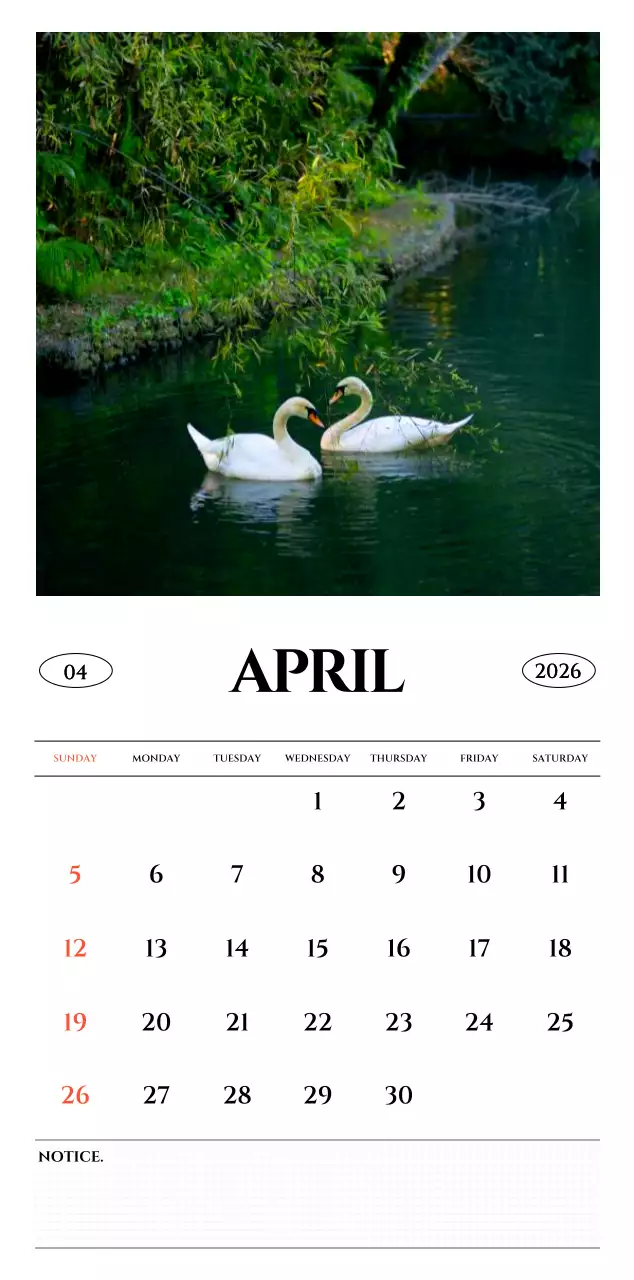 흑백 감성적인 여행 사진 컨셉의 심플한 스타일 벽걸이 달력