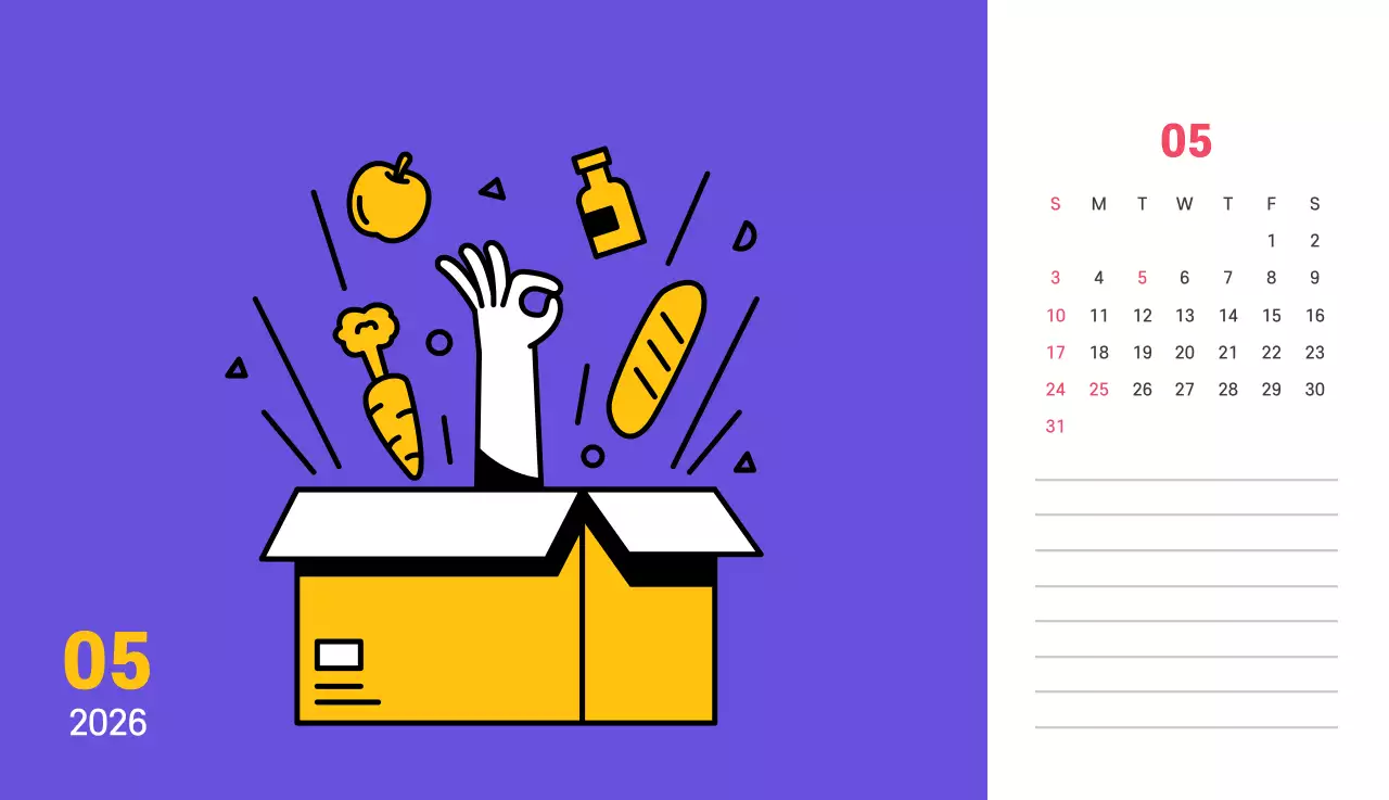 보라색 배경에 깔끔한 라인 일러스트