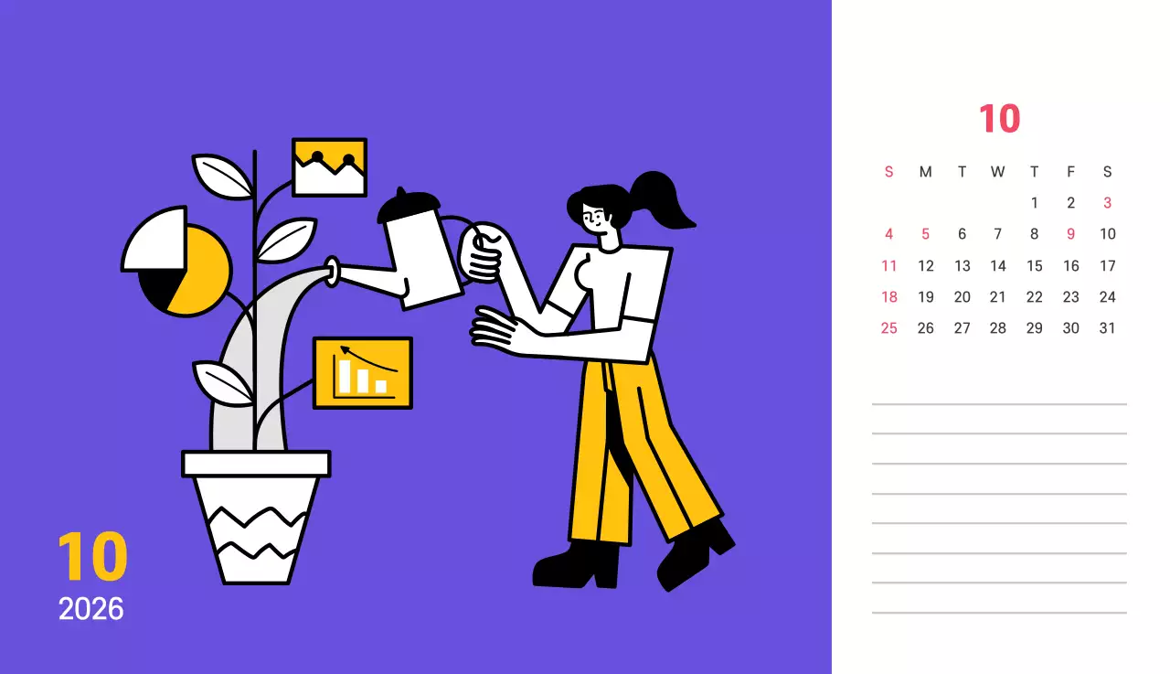 보라색 배경에 깔끔한 라인 일러스트