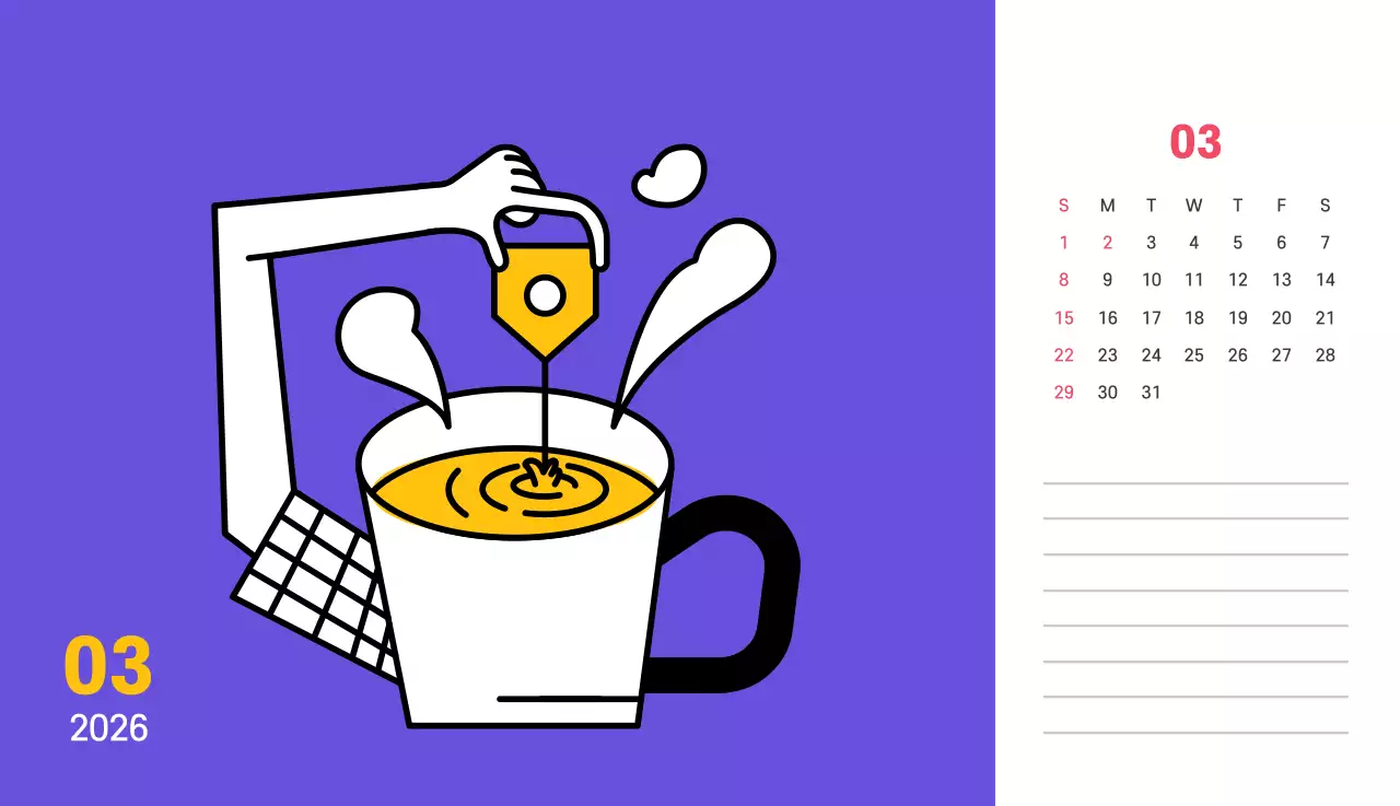 보라색 배경에 깔끔한 라인 일러스트