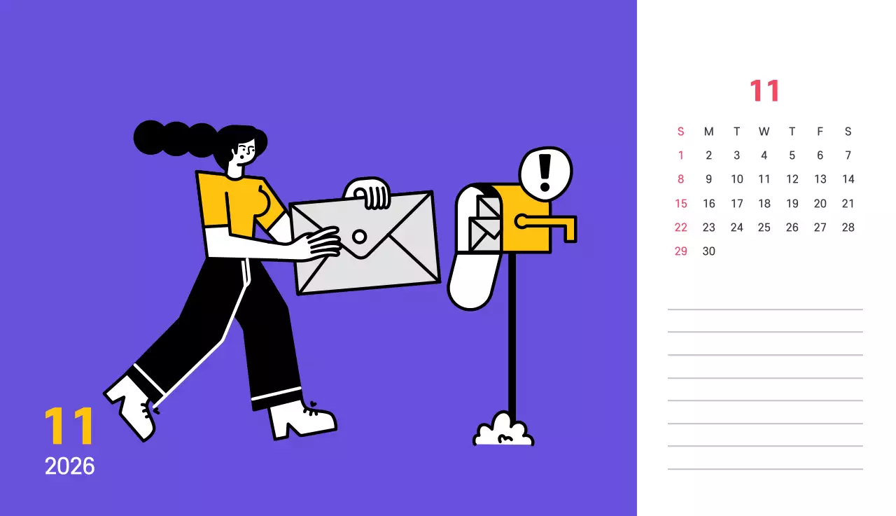 보라색 배경에 깔끔한 라인 일러스트