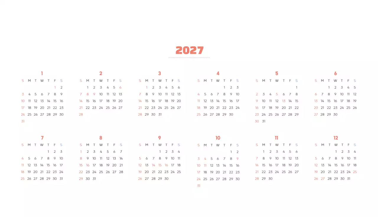 아기자기한 일러스트가 있는 업무용 달력