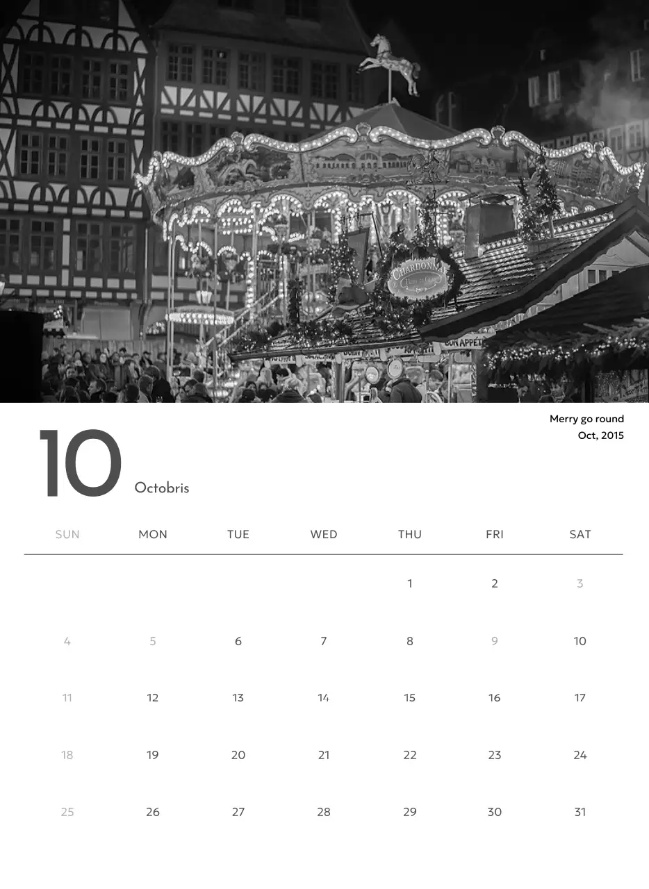 깔끔하고 도시적인 느낌의 사진 달력