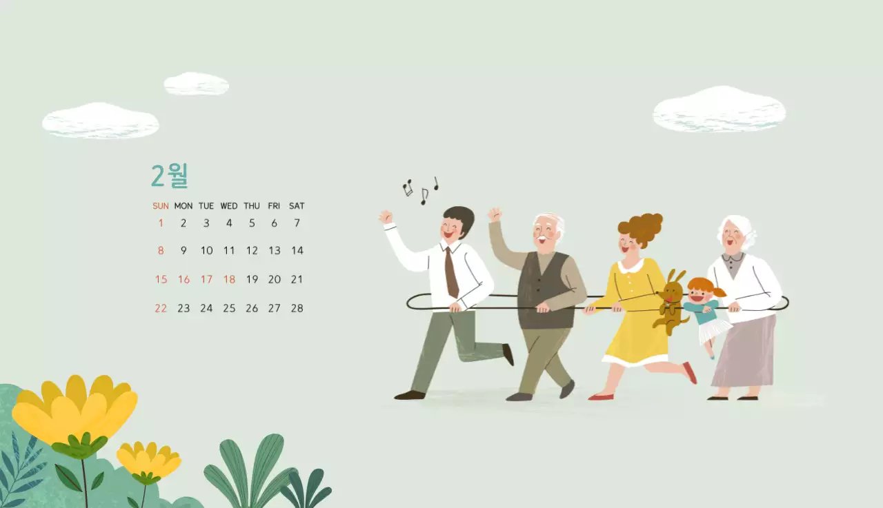 파스텔톤의 따뜻한 가족 컨셉