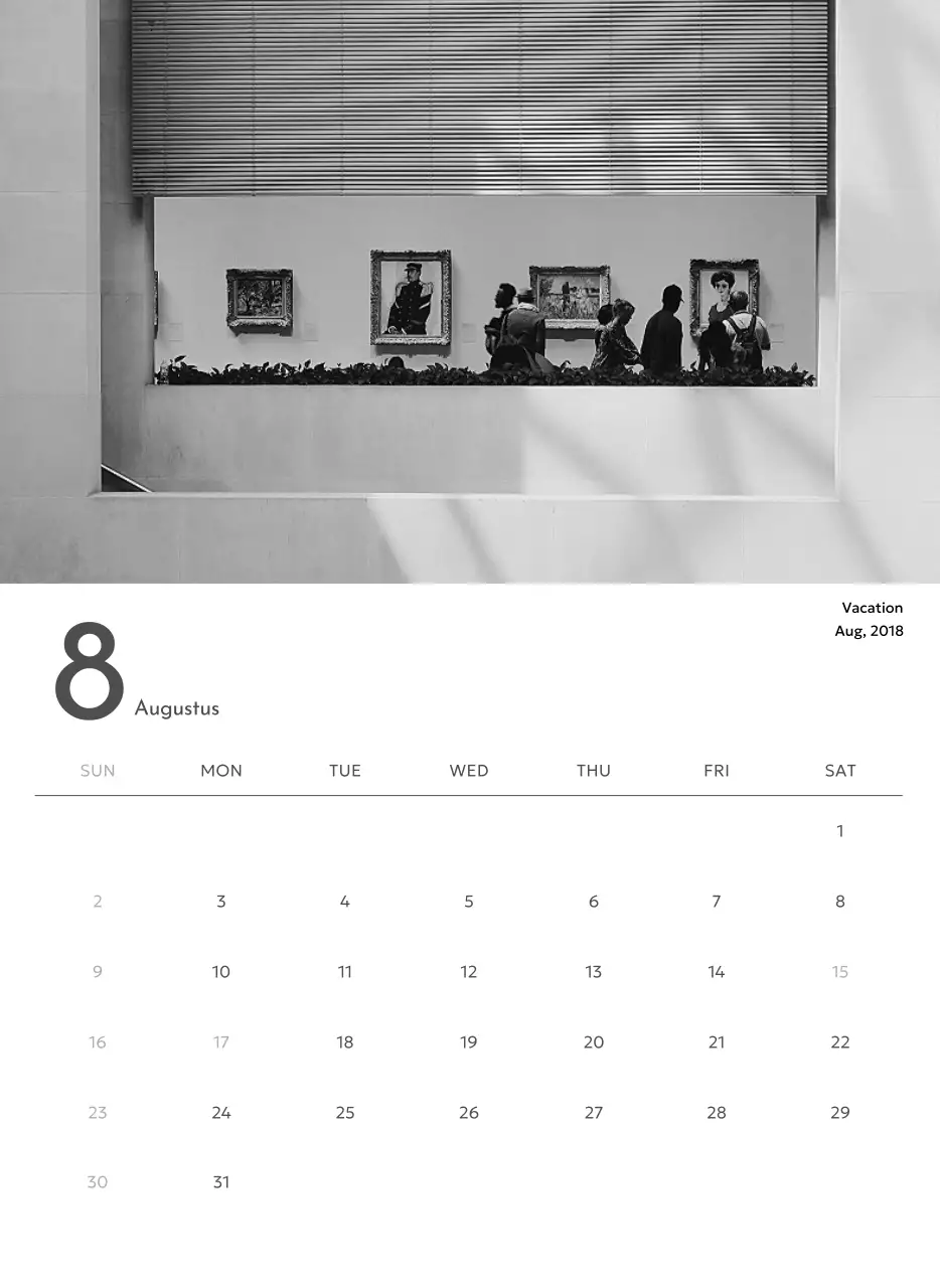 깔끔하고 도시적인 느낌의 사진 달력