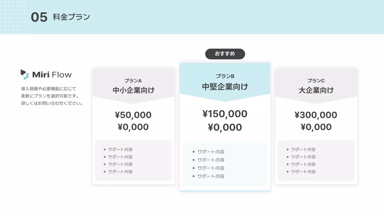 水色 シンプル ビジネス 提案書