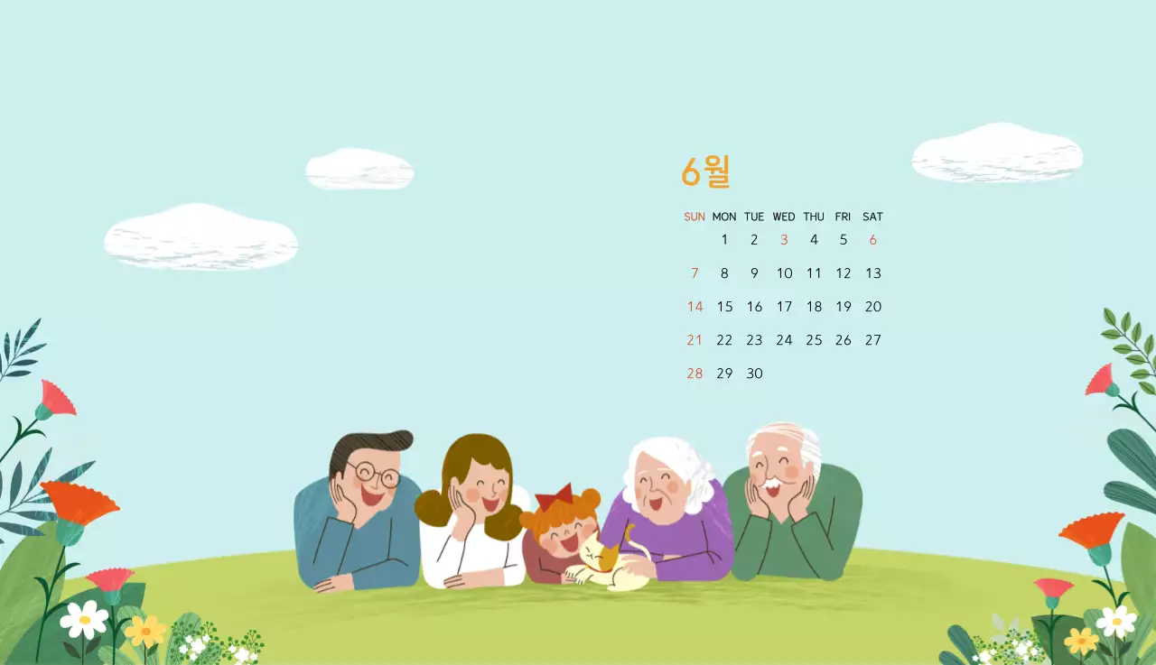 파스텔톤의 따뜻한 가족 컨셉