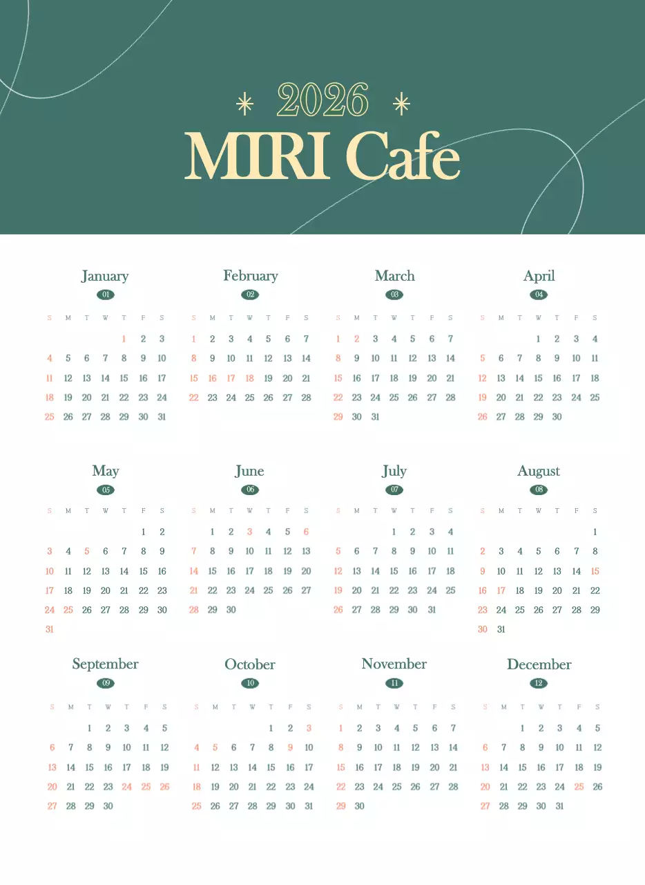 이달의 음료를 추천해주는 카페 달력