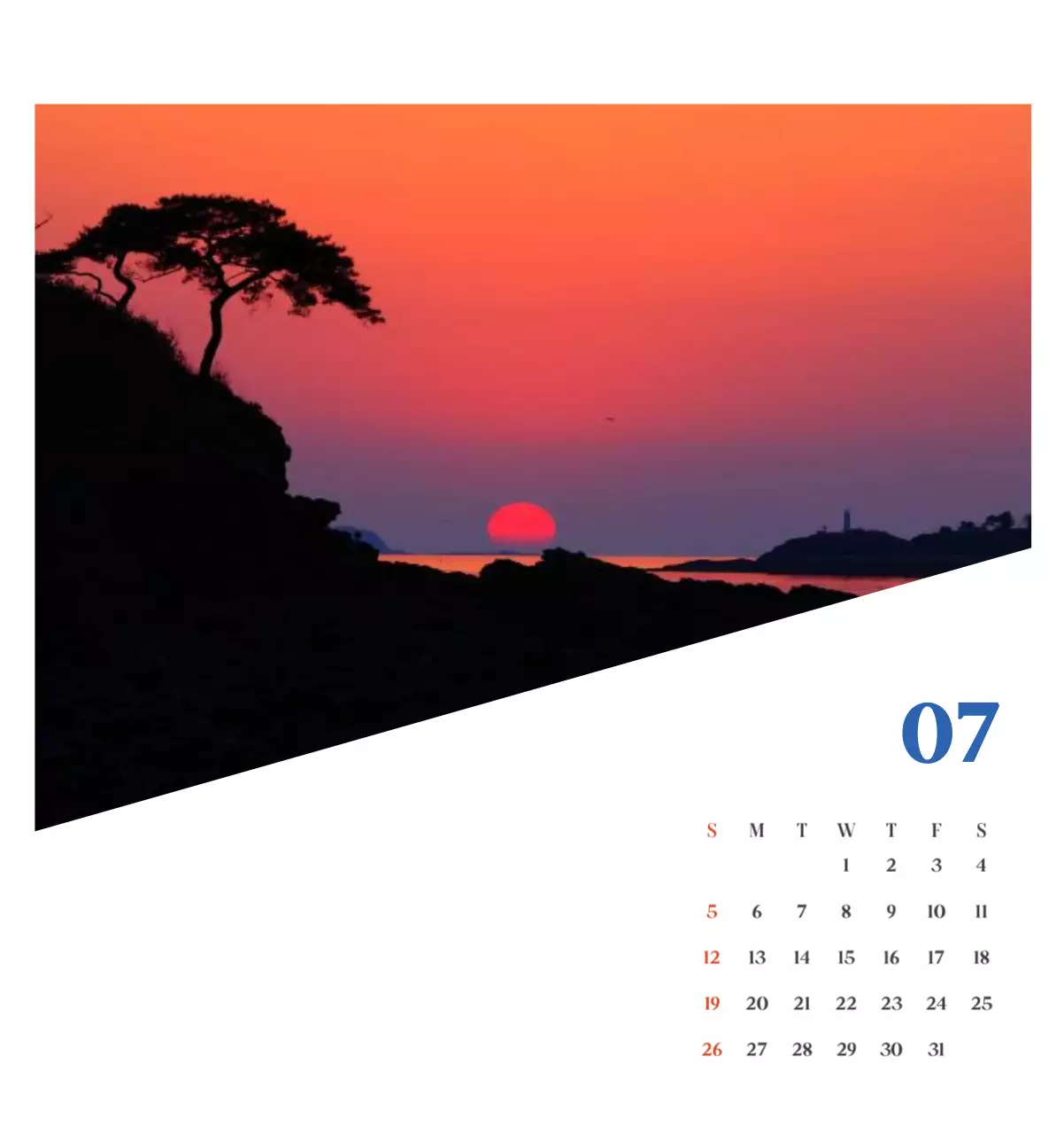 계절별 풍경 사진이 담긴 병원 달력