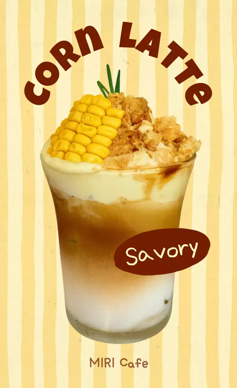 노랑 빈티지 음료 메뉴판