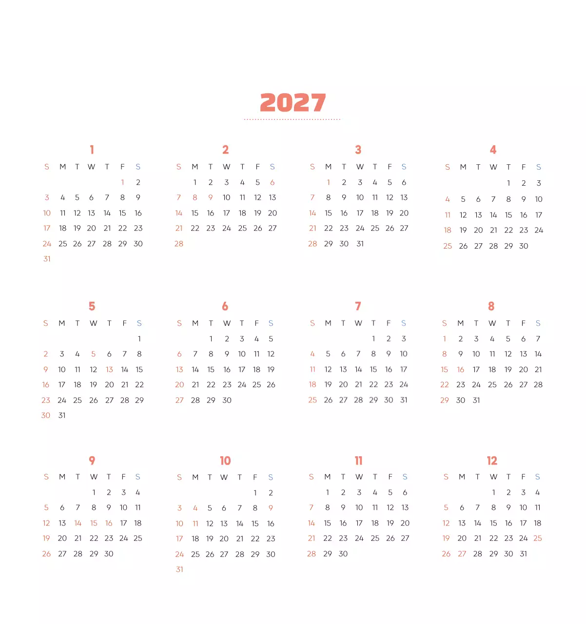 아기자기한 일러스트가 있는 업무용 달력