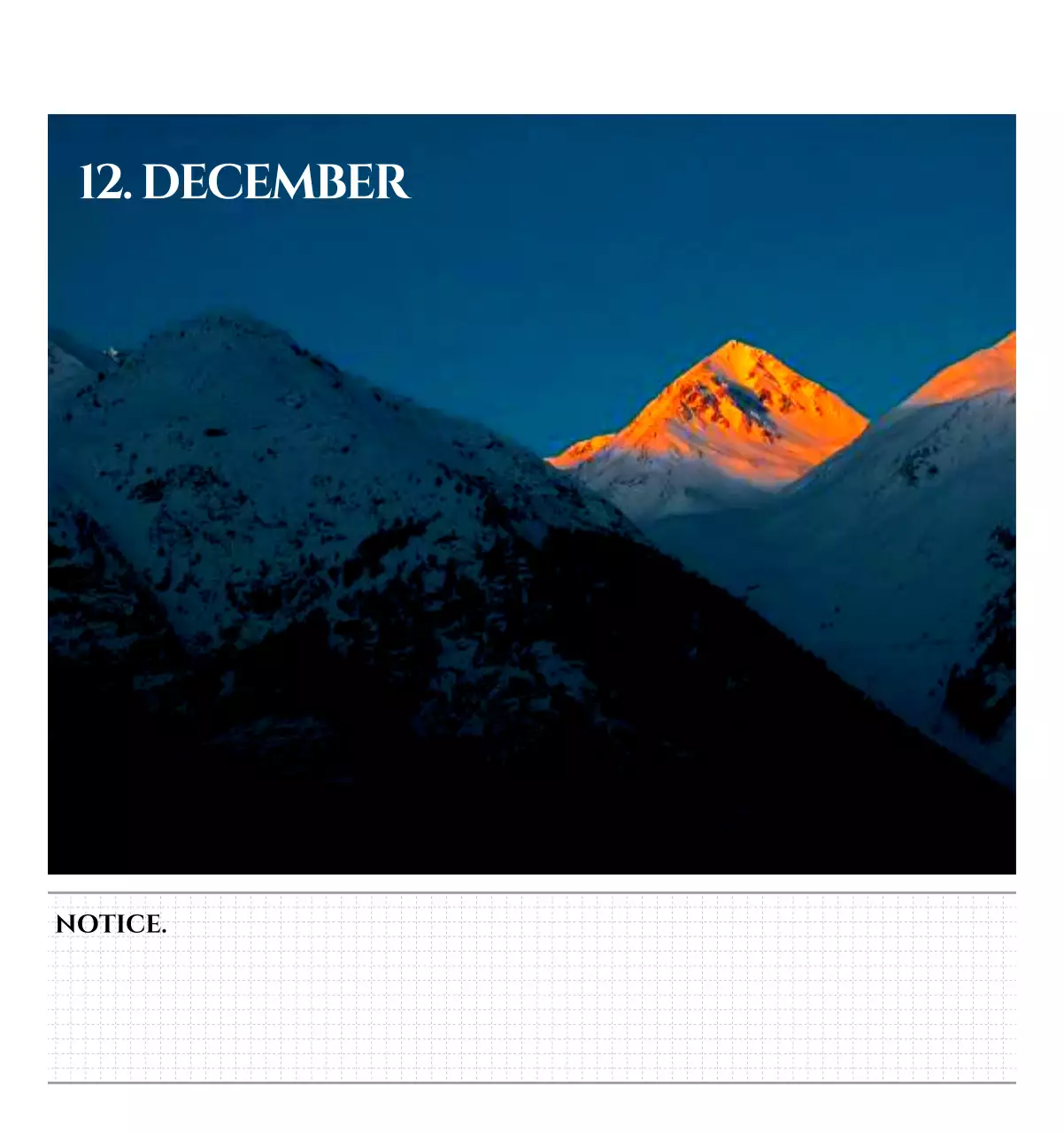 흑백 감성적인 여행 사진 컨셉의 심플한 스타일 벽걸이 달력