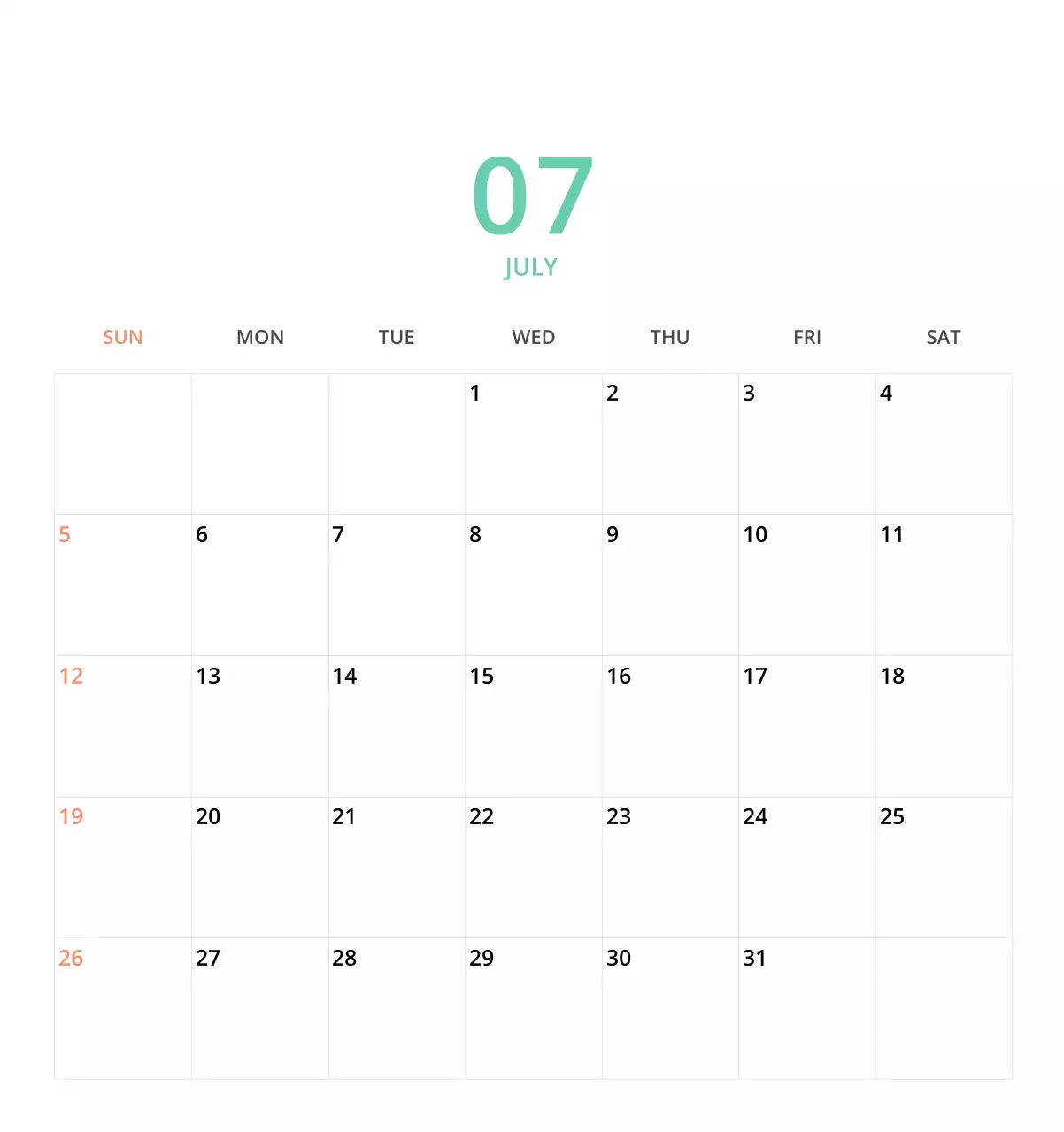 귀여운 일러스트 초록색 가족테마 탁상달력