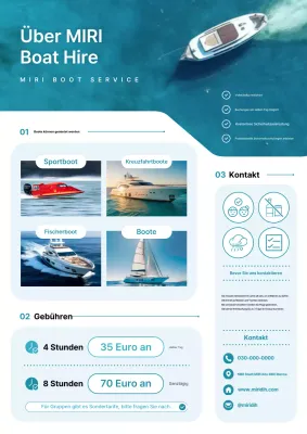 Förderung von Mietinformationen für saubere, himmelblaue Boote