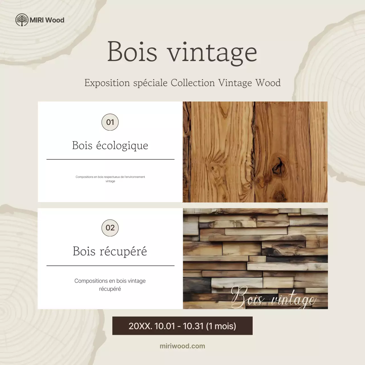 Exposition d'intérieur vintage beige