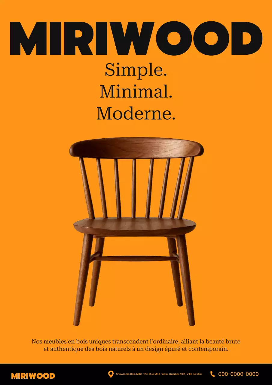 Publicité pour des meubles modernes orange