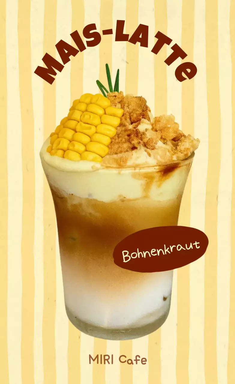 Gelbe Vintage-Getränkekarte