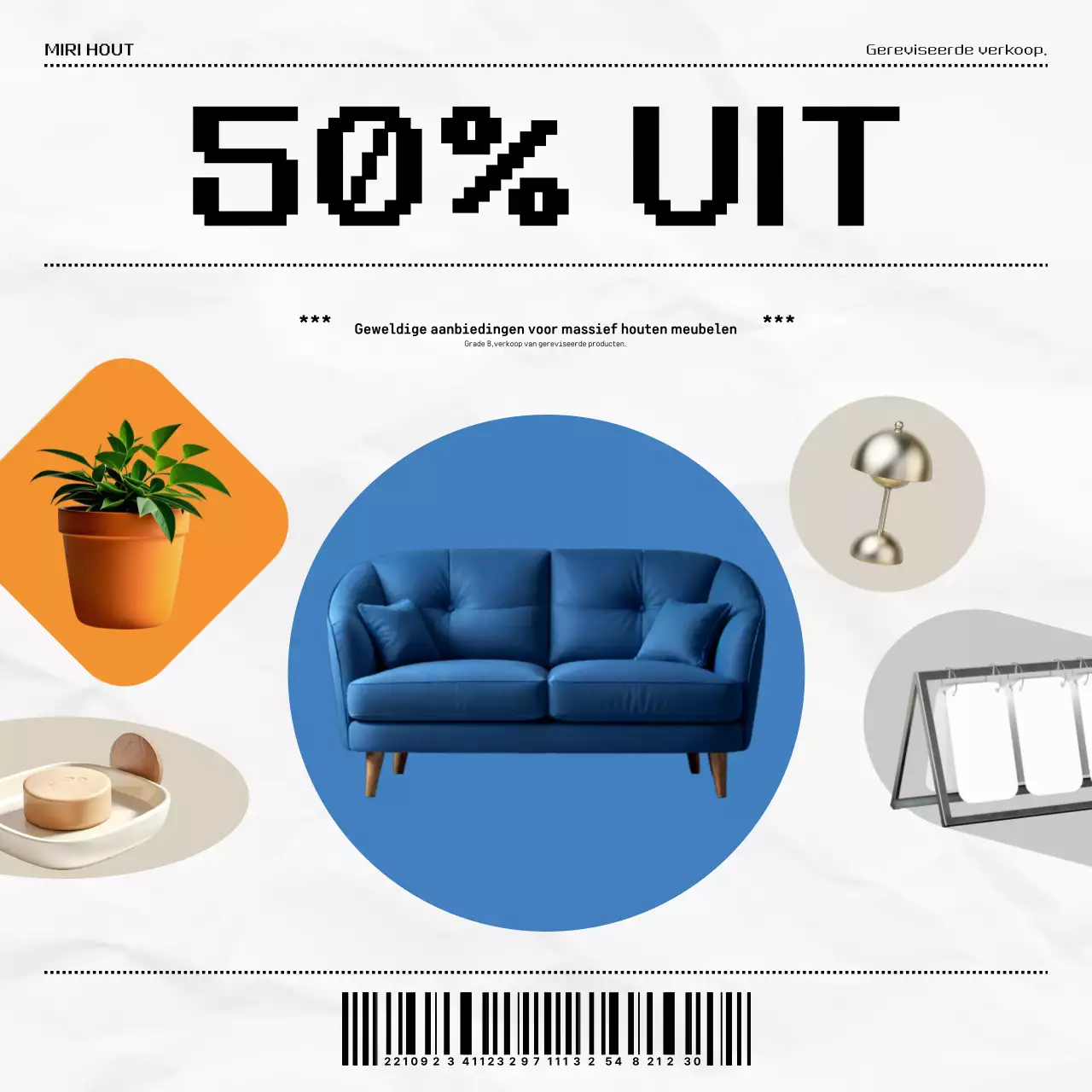 Korting op blauwe moderne meubels