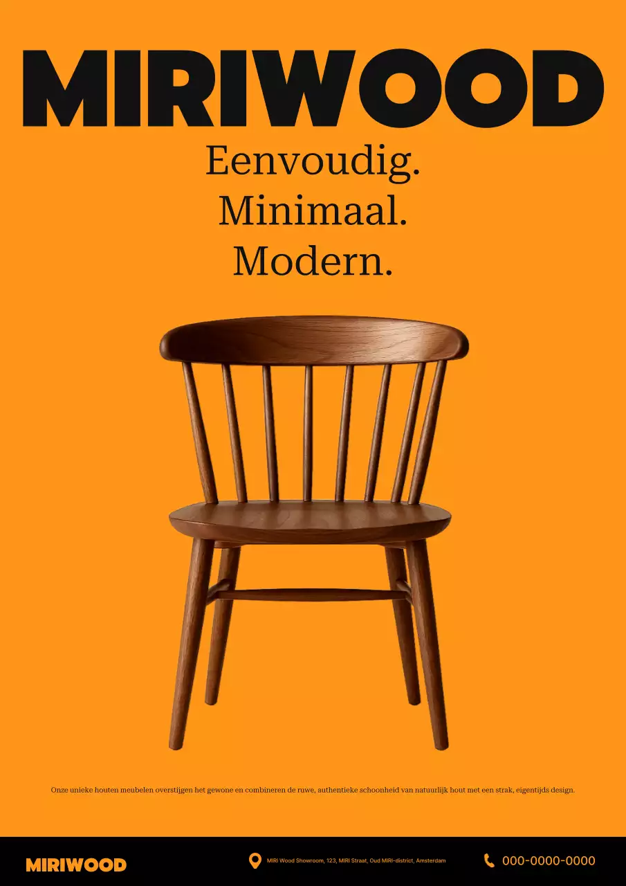 Advertentie voor oranje moderne meubels