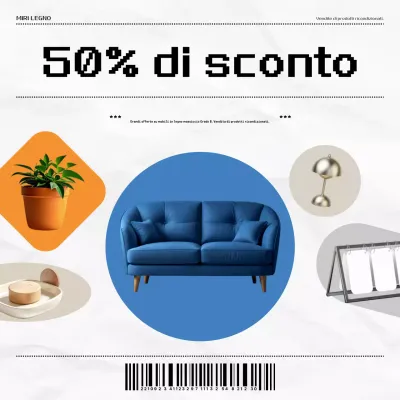 Sconto sui mobili moderni blu