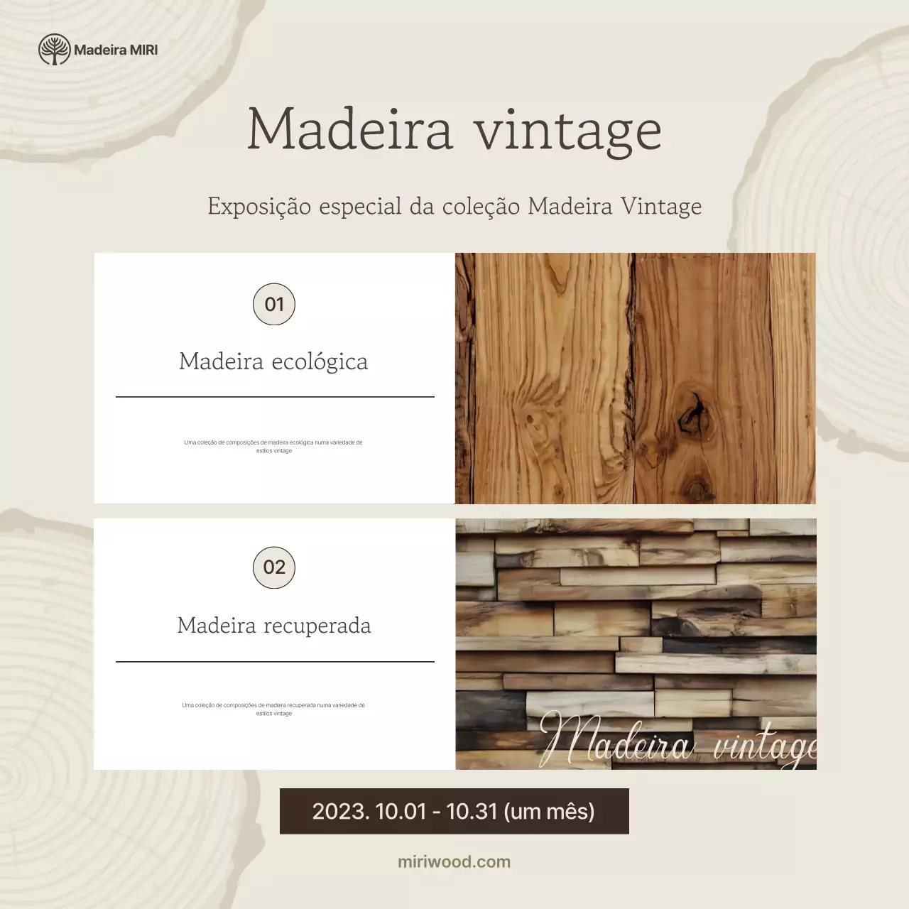 Exposição de interiores vintage bege