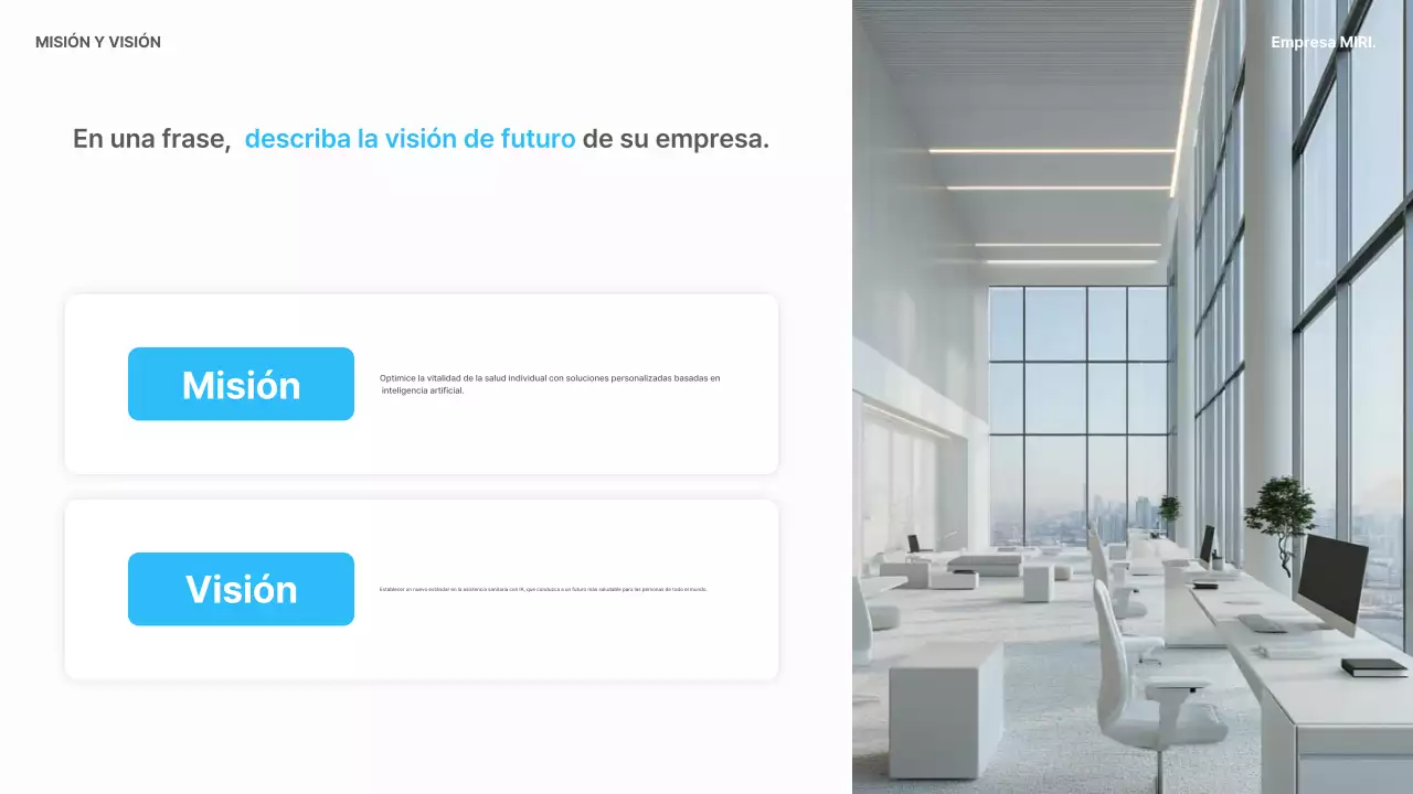 Planificación empresarial moderna en color azul cielo