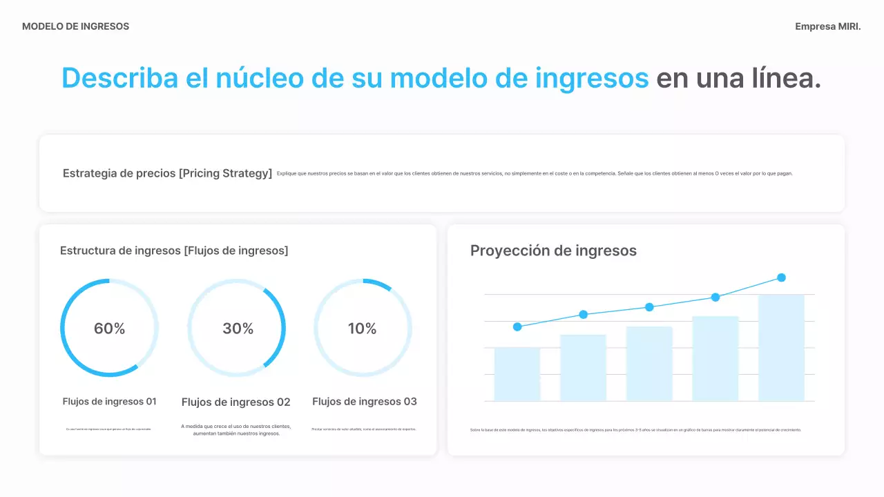 Planificación empresarial moderna en color azul cielo