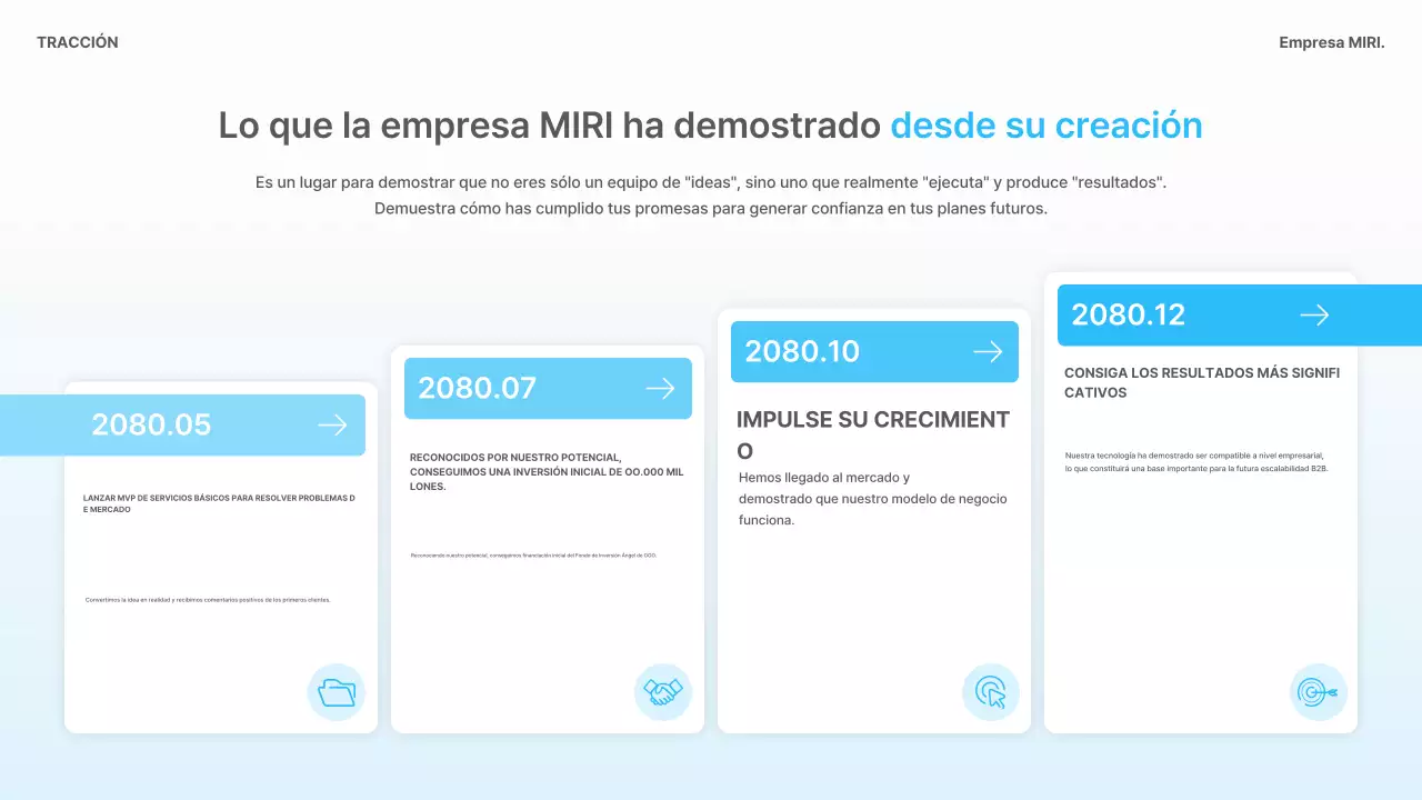 Planificación empresarial moderna en color azul cielo