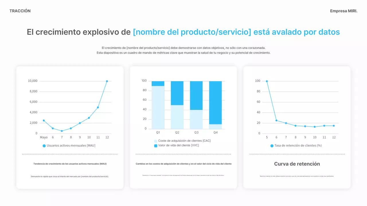 Planificación empresarial moderna en color azul cielo