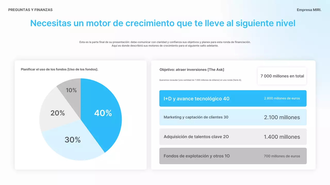 Planificación empresarial moderna en color azul cielo