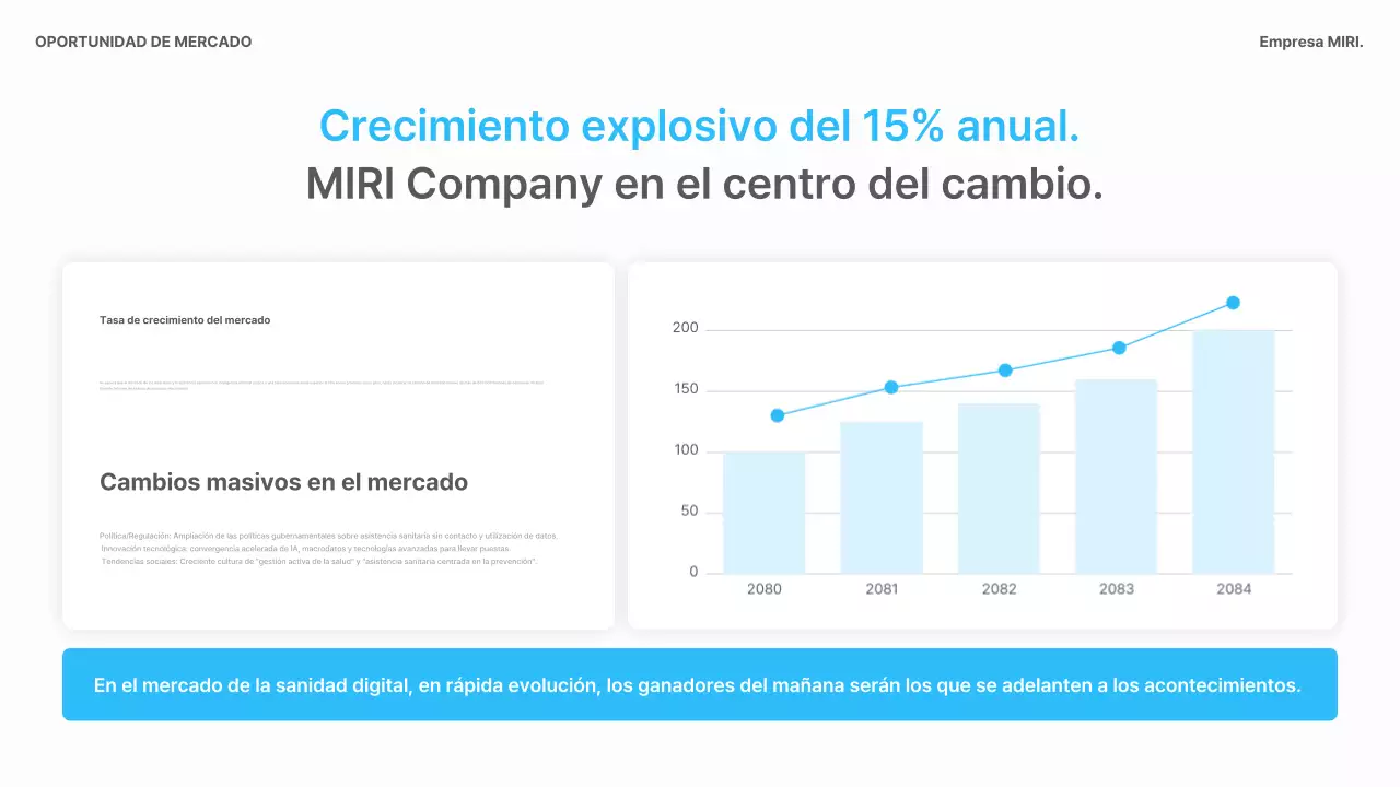 Planificación empresarial moderna en color azul cielo