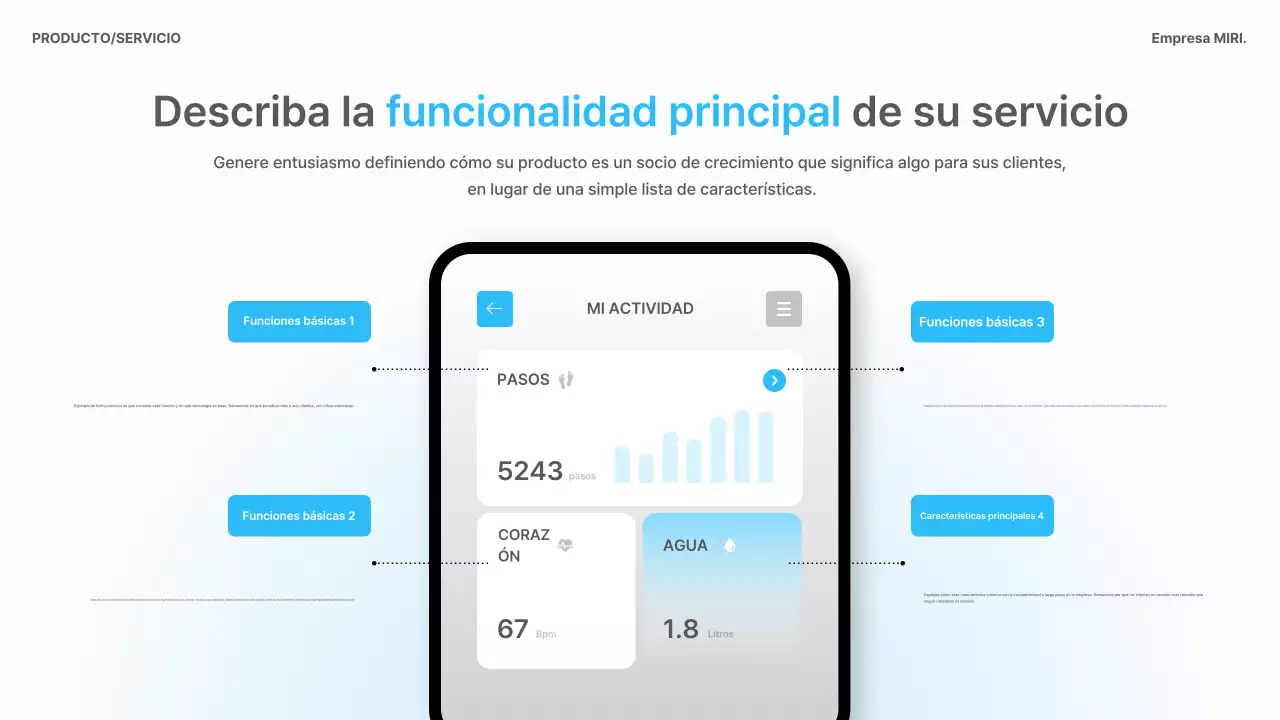 Planificación empresarial moderna en color azul cielo