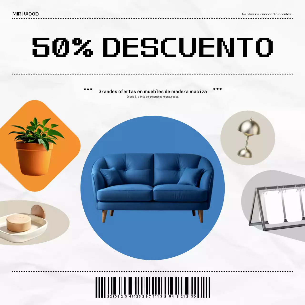 Descuento en muebles modernos azules