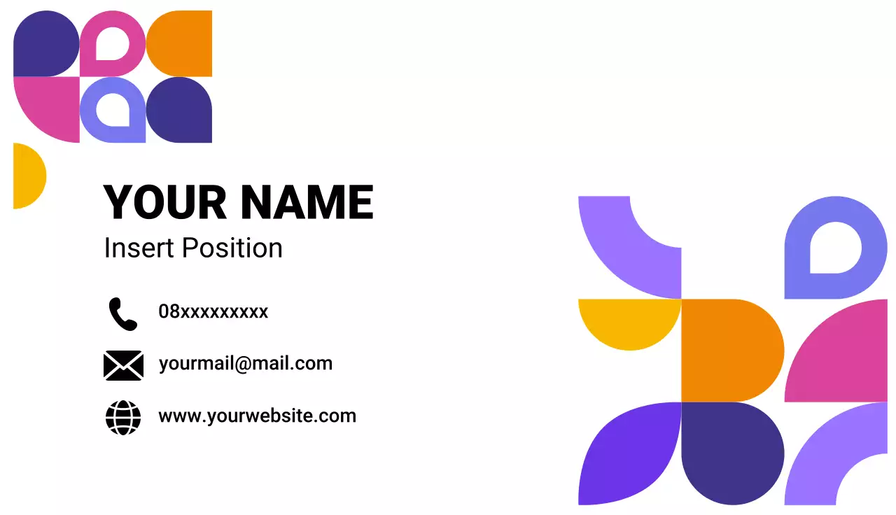 colourful geometric business card