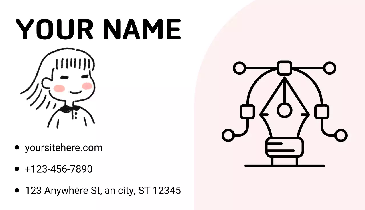 pink cute Personal busniess card