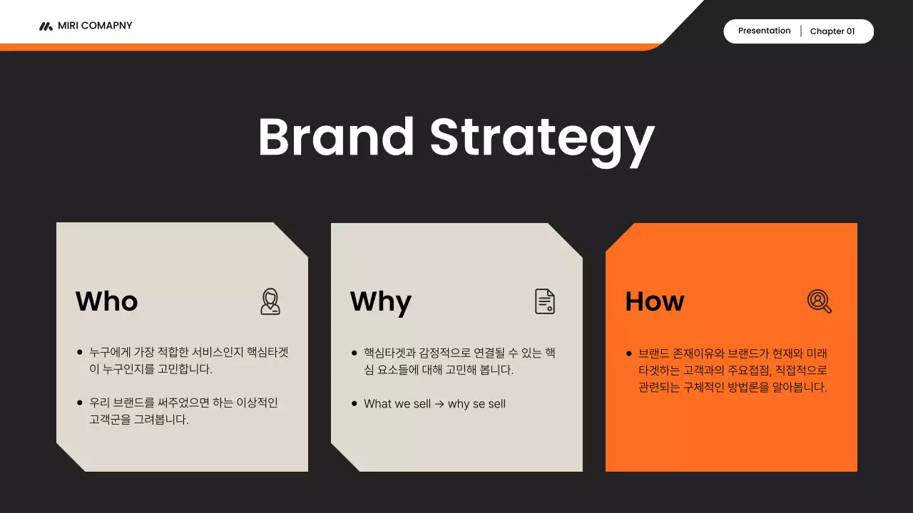 검정 모던 브랜드 전략 기획서