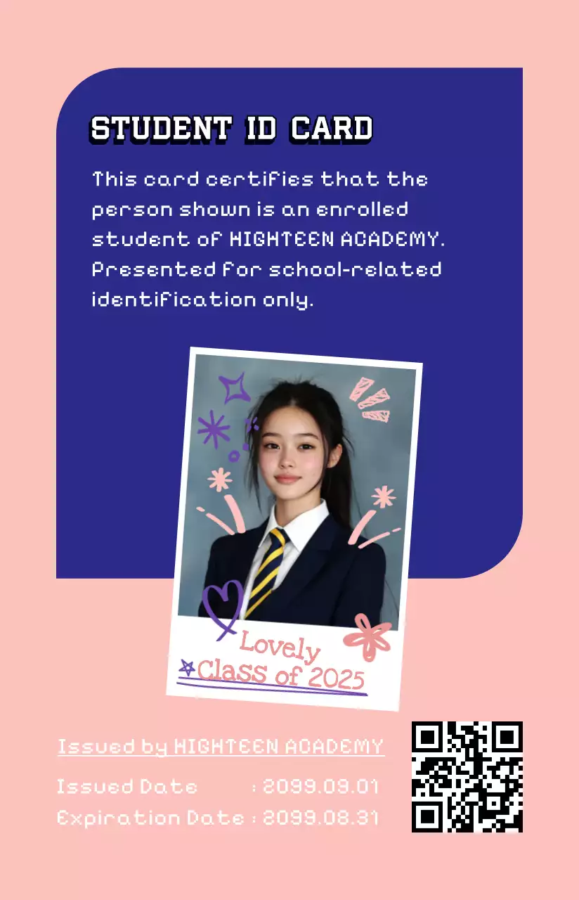 파랑 심플 학생증 굿즈