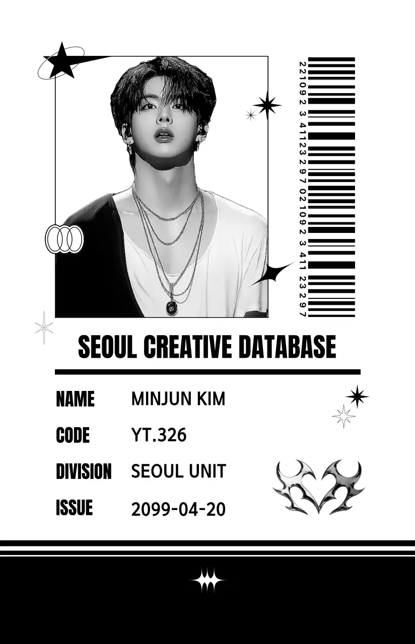 흑백 사이버 신분증 굿즈