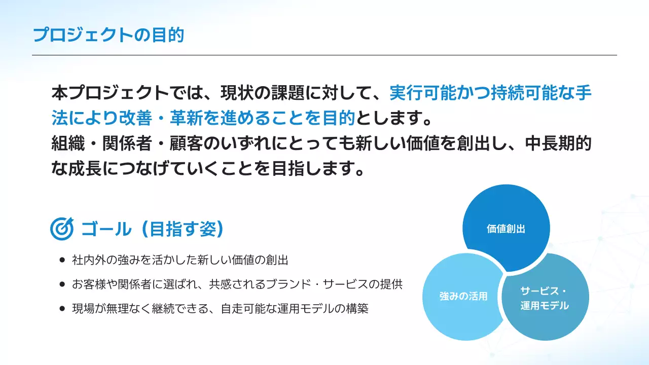 青 シンプル ビジネス 提案書