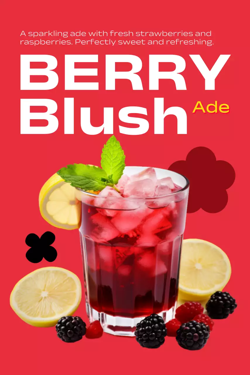 빨강 모던 음료 광고