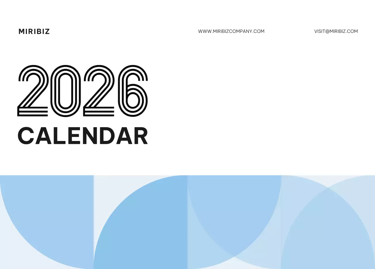 하늘색 모던 캘린더 달력