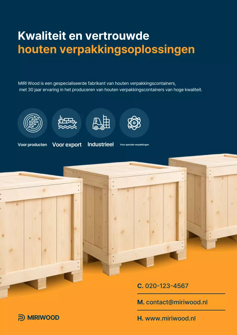 Oranje eenvoudige verpakkingsadvertentie