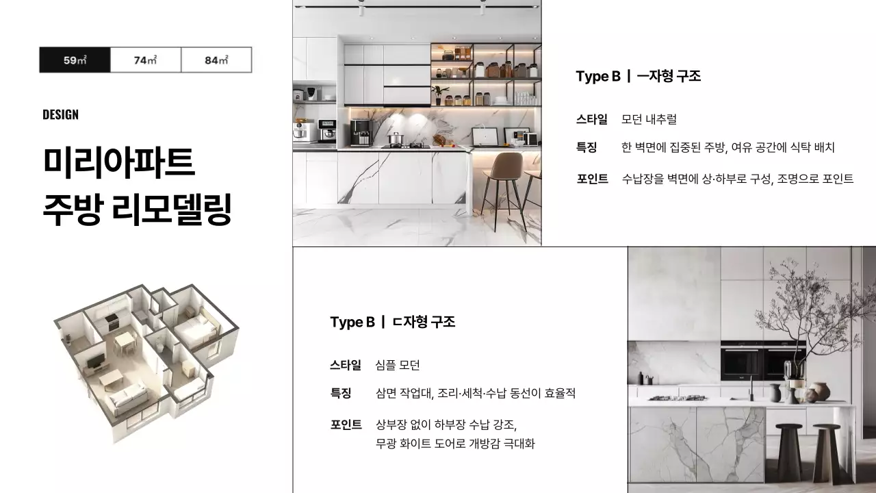 검정색의 모던한 아파트 주방 인테리어 안내서